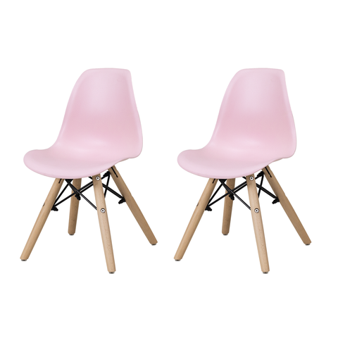 Kit 2 Cadeiras Eames Eiffel Infantil Rosa Espaço Kids Quarto Brinquedoteca - La Mobilia