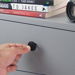 Puxador Preto Fosco 1764 Grenade Ponto para Móveis Armários e Gavetas Torralba - 2