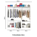 Ver imagem 3 de Closet Aberto Modular para Casal 225cm Eminence Branco