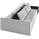 Ver imagem 2 de Sofá Ilha Modular para Sala 232cm com Puff Dublin K01 Linho Cinza e Sintético Preto - Lyam Decor