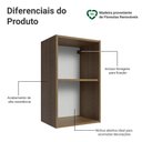 Ver imagem 3 de Armário Aéreo para Quarto 40 cm 2 Nichos Abertos Rustic Neo Madesa