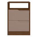 Ver imagem 3 de Mesa de Cabeceira Sole 2 Gavetas Flex Capuccino/nogueira - Móveis Albatroz