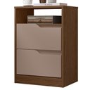 Ver imagem 1 de Mesa de Cabeceira Sole 2 Gavetas Flex Capuccino/nogueira - Móveis Albatroz