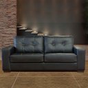 Ver imagem 2 de Sofá de Couro 3 Lugares Londres 206cm M06 Cor Preto 450 - Doce Sonho Móveis SOFÁ 2 LUGARES 3 LUGARES