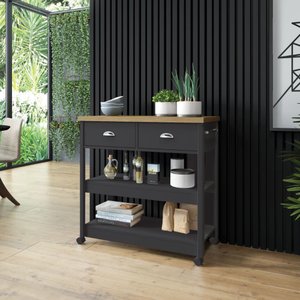 Carrinho auxiliar estetica Ditália 2 Gavetas BA-135 cor:preto