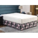 Ver imagem 3 de Saia Box Fit Cama Casal Capa com Elástico Malha Helanca Se Ajusta Ao Box 1 Pç Estampada:23 Flor Cinz