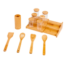 Ver imagem 2 de KIT 6 POTES 250ML,RACK ORGANIZADOR,4 UTENSÍLIOS BAMBU OIKOS