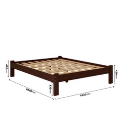 Cama Queen Turca New Madeira Maciça Cor Castanho - 2