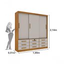 Ver imagem 2 de Guarda Roupa Casal Chicago 3 Portas 9 Gavetas S-espelho Tcil