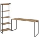 Ver imagem 1 de Kit Escritório Estante Areta 5 Prateleiras Mesa Industrial Aspen 150cm C01 Carvalho - Lyam Decor