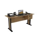 Ver imagem 2 de Mesa de Computador Me-4193 C/ 2 Gavetas (1 C/ Chave) Amêndoa/preto - Tecno Mobili