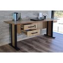Ver imagem 3 de Mesa de Computador Me-4193 C/ 2 Gavetas (1 C/ Chave) Amêndoa/preto - Tecno Mobili