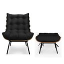 Ver mais imagens de Poltrona Sala Estar Decorativa Costela de Adão com Puff Luxo:poltrona Costela Veludo Preto