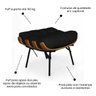 Poltrona Sala Estar Decorativa Costela de Adão com Puff Luxo:poltrona Costela Veludo Preto - 6