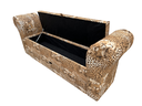 Ver mais imagens de Recamier Puff Baú Sapateira com Braços e Gaveta 1,58 Cm para Cama Box Padrão - Animal Print