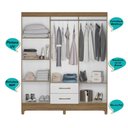 Ver imagem 5 de Kit Guarda Roupa Casal Panamá e Cômoda Ms - Naturale / Branco