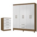 Ver imagem 1 de Kit Guarda Roupa Casal Panamá e Cômoda Ms - Naturale / Branco
