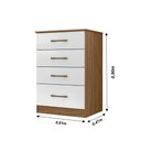 Ver mais imagens de Kit Guarda Roupa Casal Panamá e Cômoda Ms - Naturale / Branco