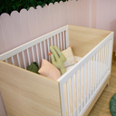 Ver imagem 3 de Berço Americano de Bebê 2 em 1 Linha Petit Branco com Carvalho - Quater