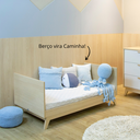Ver imagem 4 de Berço Americano de Bebê 2 em 1 Linha Petit Branco com Carvalho - Quater