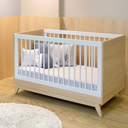 Ver imagem 1 de Berço Americano de Bebê 2 em 1 Linha Petit Branco com Carvalho - Quater
