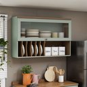 Ver imagem 1 de Armário Aéreo Para Cozinha com Porta de Vidro Provençal Iluminata