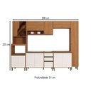 Ver imagem 4 de Cozinha Completa Venaly 13 Portas 2 Gavetas com Vidro Cinamomo/Off White - Henn
