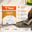 Ver imagem 2 de Argamassa Colante Cinza Cola 4 Acii 20kg - Tilecol