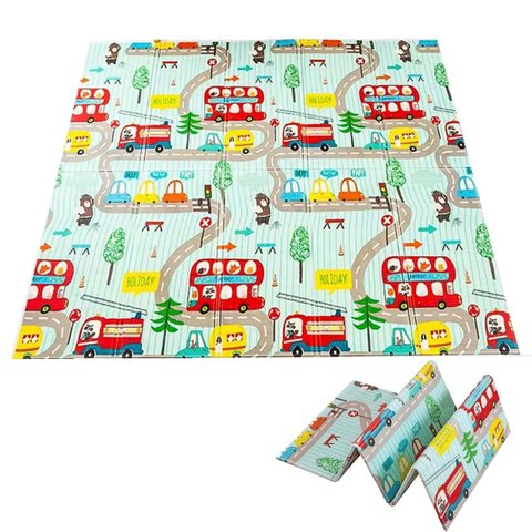 Tapete Infantil Criança Bebe Tatame Grande Dupla Face Emborrachado Macio Dobravel Brincadeira Antide