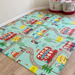 Tapete Infantil Criança Bebe Tatame Grande Dupla Face Emborrachado Macio Dobravel Brincadeira Antide - 5