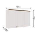 Ver imagem 3 de Armário Aéreo para Cozinha 3 Portas Provençais Iluminata Branco