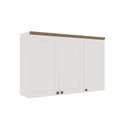 Ver imagem 2 de Armário Aéreo para Cozinha 3 Portas Provençais Iluminata Branco