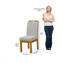 Ver imagem 4 de Conjunto Mesa de Jantar 90x90 Mdf e 2 Cadeiras Blend Linho - Cinza Claro