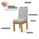 Ver imagem 6 de Conjunto Mesa de Jantar 90x90 Mdf e 2 Cadeiras Blend Linho - Cinza Claro