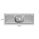 Ver imagem 2 de Pia em 100% Inox Cozinha com Cuba Central Embutida 55x180cm: Inox