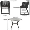 Ver imagem 2 de Mesa com 4 Cadeiras e Noronha Estofado 9 Trama Original Preto