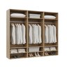 Guarda-Roupa 3 Módulos 6 Portas 9 Prateleiras Frame CabeCasa MadeiraOriginals - 12