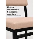 Ver imagem 5 de Cadeira Jantar Estofado Linho Aço Preto Kit 2 Cadeira Bossa
