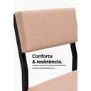 Ver imagem 3 de Cadeira Jantar Estofado Linho Aço Preto Kit 2 Cadeira Bossa