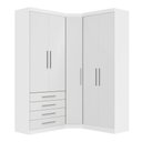 Ver imagem 3 de Guarda Roupas Modulado de Canto Diagonal 3 Peças com 5 Portas e 4 Gavetas Alpes Luciane Móveis
