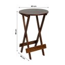 Ver imagem 4 de Mesa Bistrô Alta Redonda Dobrável em Madeira Maciça 60cm