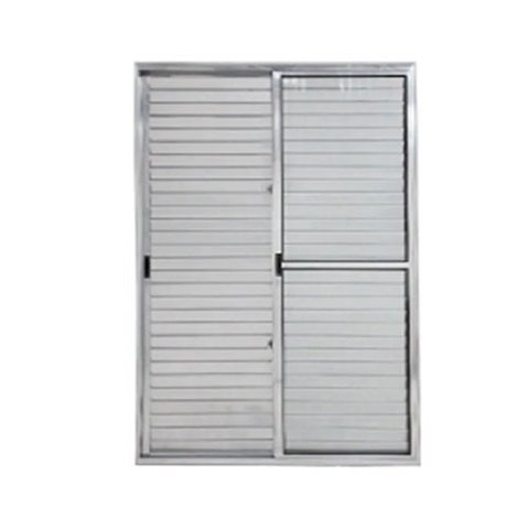 Porta de Alumínio de Correr 3 Folhas Com Trinco Lado Esquerdo 210x150cm Brilhante Allo Esquadrias