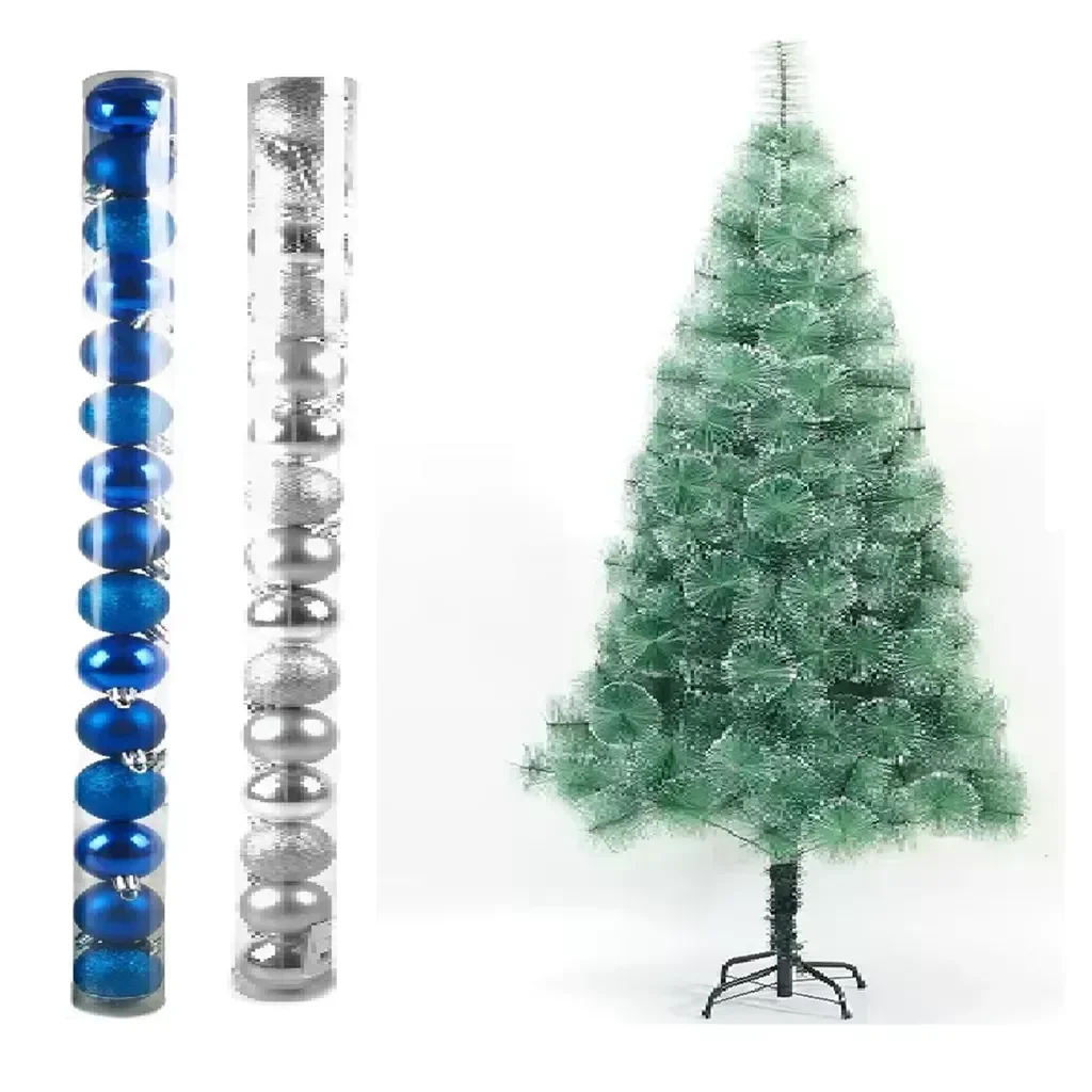 Arvore de Natal Pinheiro Nevada 1,2 Metros 90 Galhos com Enfeites