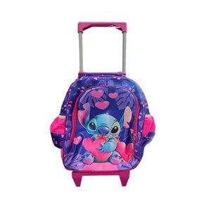 Mochila Escolar Infantil com Rodinhas Baby Stitch Roxo - Gv Bolsas
