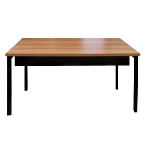 Mesa Escrivaninha Office Tampo Grosso Industrial 120x60 Nogal/preto Realme Mesa para Escritório Esti