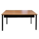 Ver imagem 1 de Mesa Escrivaninha Office Tampo Grosso Industrial 120x60 Nogal/preto Realme Mesa para Escritório Esti