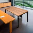 Ver imagem 4 de Mesa Escrivaninha Office Tampo Grosso Industrial 120x60 Nogal/preto Realme Mesa para Escritório Esti