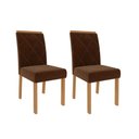 Ver imagem 1 de Kit 2 Cadeiras Sala Jantar Fernanda Madeira 2 Un Madeira-off White Suede-chocolate - Cimol
