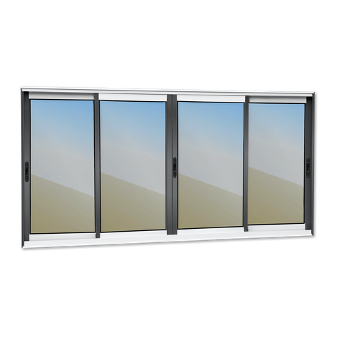 Janela Alumínio Elite 4 Folhas Moveis 120 x 240 V.Reflex Mix Preto Brimak