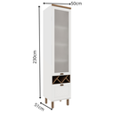 Ver imagem 3 de Balcão Cristaleira para Cozinha 2 Portas de Vidro Provençal Iluminata Branco/Fosco